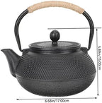 Mobestech 2pcs Japanese Cast Iron Teapot with Infuser Cast Iron Tea Pot for Home Use Retro Design Heat Retention Scald Handle for Loose Leaf Tea and Stovetop Brewing - Image 3