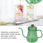 Gooseneck Kettle, Glass Teapot Long Coffee High Borosilicate Spout Glass Coffee Pot Pour over Kettle for Home (Green 350ML) - Image 2