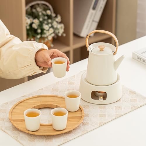 CHENP.HMC Porcelain Tea Sets Tea Warmer Set (Pure White) - Image 4