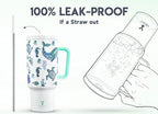Meoky 40 oz Glow in the Dark Tumbler with Handle and Straw, Tumbler with Lid and Straw, Insulated Stainless Steel Travel Mug, 100% Leak-proof, Keeps Cold for 34 Hours (1 Pack, Sea Life) - Image 3