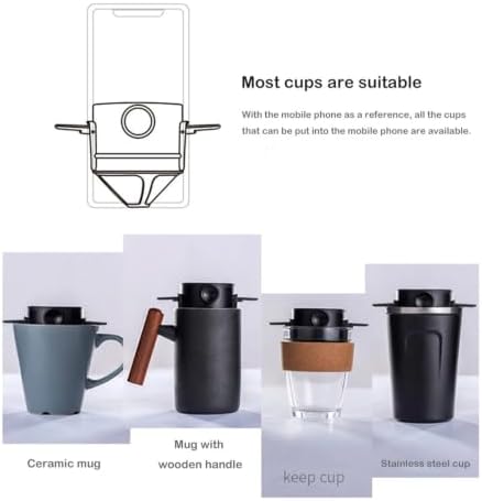 Foldable Portable Coffee Filter Coffee Maker Stainless Steel Drip Coffee Tea Holder Reusable Paperless Pour Over Coffee Dripper(PURPLE) - Image 6