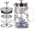 650ML with Thermal Insulation for Coffee Dried Flower Use Coffee Maker Premium Glass & Metal Press - Image 5
