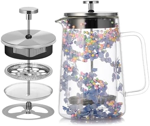 650ML with Thermal Insulation for Coffee Dried Flower Use Coffee Maker Premium Glass & Metal Press - Image 5