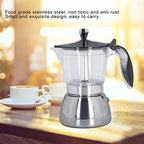 Fdit Stovetop Coffee Maker, Stainless Steel, 6 Cup Espresso Machine, Portable, with Filter, for Home Office Kitchen - Image 2