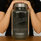 kitchentoolz Large 2 Gallon Glass Mason Jar with Big Airtight Metal Lid and Carry Handle – Wide Mouth Square Container with Measurements for Dry Goods, Bulk Storage, and Food Prep - Image 6