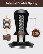 51mm Espresso Tamper, 30lbs Spring Loaded, Aluminum Handle, Ripple Base - Image 4