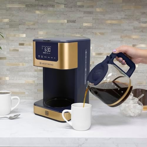 West Bend Timeless 12-Cup Programmable Coffee Maker with Brew Strength Selector for Hot and Iced Coffee, Includes 1-4 Cup Brew Option and Permanent Filter - Image 7