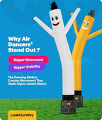 LookOurWay Air Dancers Wacky Waving Inflatable Tube Man Attachment - 7 Feet Tall Advertising Air Dancer Waving Man Inflatable Tube Guy - Blower Not Included - White - Image 4
