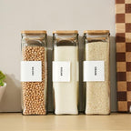 APT 1101 Glass Storage Jars with Bamboo Lid, glass canisters with airtight lids, Clear jars with lids for Spice, Cookie, Candy, Tea, Coffee Bean and Rice (White, 67 oz, Set of 3) - Image 6