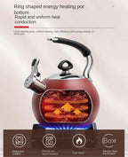 Stovetop Kettle Stainless Steel Whistling Tea Kettle for Gas Electric Ceramic Induction Stove Kettles for Stove(Black) - Image 3
