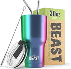 Beast 30 oz Tumbler Stainless Steel Vacuum Insulated Coffee Ice Cup Double Wall Travel Flask (Rainbow) by GreensSteel