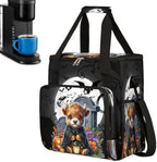 Halloween Mountain Cow Bat Moon Pumpkin Coffee Maker Carring Bag Travel Carrying Storage Tote Bag Compatible with Keurig K-Mini or K-Mini Plus Portable Single Serve Coffee Brewer Case with Pockets by CFERSAN