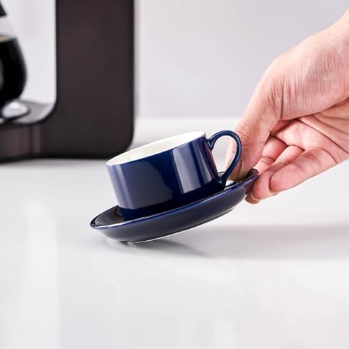 8 OZ Porcelain Stackable Cappuccino Cups and Metal Stand Set of 4 - Image 4
