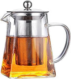 Small Clear High Borosilicate Glass Tea Pot with Removable,304 Stainless Steel Infuser, Heat Resistant Loose Leaf Teapot with Strainer Filter Infuser Tea Pot, Stovetop Safe-350ml by Unknown