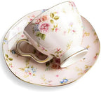 8oz Bone China Tea Cup and Saucer Set, Blush Beauty by Unknown