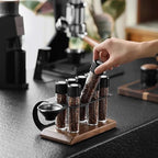 Coffee Bean Storage Tubes,Single Dose,Borosilicate Glass,One-Way Valve Cap,Walnut Base,20-26g Capacity,Coffee Bean Cellar - Image 2