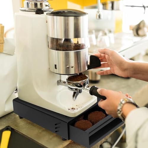 Stainless Steel Knock Box with Lid for Coffee Grounds Disposal, 28 x 18 x 5 cm Espresso Tamp Station with Removable Drawer, Non Slip Feet, Rubber Strike Pad. Suitable for Home, Cafe, Office (Black) - Image 7
