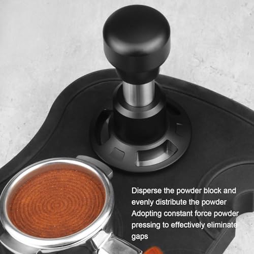ZJchao 58.5mm Calibrated Coffee Tamper Spring Loaded with 3 Base Sizes Ergonomic Handle for Machine - Image 4