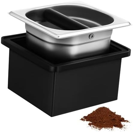 STOBAZA Stainless Steel Coffee Knock Box, Espresso Grounds Container Bucket by EaseLiving