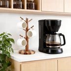 Natural Wood Mug Holder for Counter Top, Acacia Wood Coffee Mug Tree - Image 4