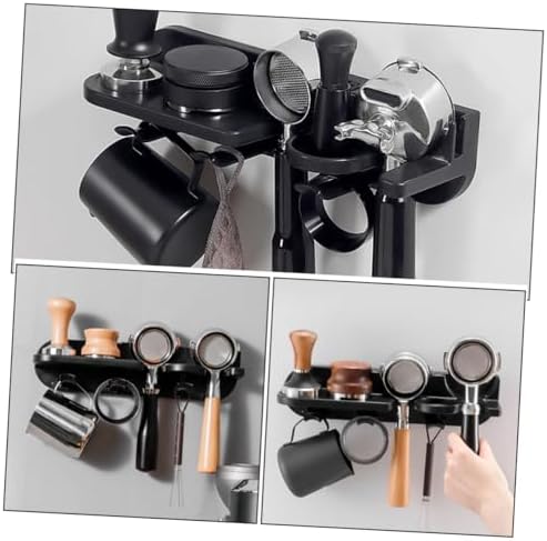 Cabilock No Drill Wall Shelf for Espresso Machine Accessories Portafilter Holder with Essential Tools Space Saving Design for Home Coffee Stations Easy Installation Organize Your - Image 3