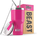 Beast 30 oz Tumbler Stainless Steel Vacuum Insulated Coffee Ice Cup Double Wall Travel Flask (Cupcake Pink) by GreensSteel