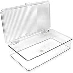 Isaac Jacobs Small Stackable Organizer Bin (10.75” x 6.5” x 2.4”) w Hinged Lid Clear Storage Box Home Office School Fridge Bathroom Kitchen Pantry Container BPAFree Food Safe (Small Clear) (Pack of 2) - Image 6