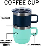 6 oz Stackable Mug, Stainless Steel cup with handle, Vacuum Insulated Espresso/Coffee Mug, shot Glass Set for 2-Piece Set for Coffee, Spirits, Wine, Tea-purple - Image 3