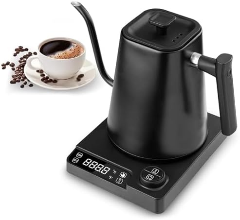 Gooseneck Kettle Electric, Temperature Control Kettle with 40-100°C Temperature Control and 24H Keep Warm Fast Boil, Digital Display Screen & 1200W High Capacity for Specialty Coffee and Tea by Unknown