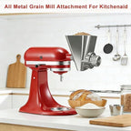 Grain Mill Attachment for KitchenAid Stand Mixer, All Metal Grain Mill Flour Mill for Kitchen Aid Accessories, Suitable for Grinding Non-Oily Dry Grain Corn, Coffee Bean, Millet, Wheat and Cereals - Image 2