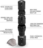 VSSL - Nest Pour Over Coffee Kit | Coffee Maker for Camping | All-In-One Travel Pour Over | Transportable Dripper, Two 10oz Stainless Steel Travel Mugs | Compact Storage & Adventure Ready | Black - Image 4