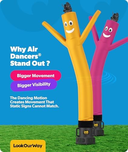 LookOurWay Air Dancers Wacky Waving Inflatable Tube Man Attachment - 7 Feet Tall Advertising Air Dancer Waving Man Inflatable Tube Guy - Blower Not Included - Yellow - Image 4