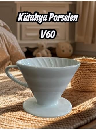SODEF Porcelain V60 02 Dripper White - Ceramic Pour Over Coffee Filter Cone for Single Cup Brewing by Unknown