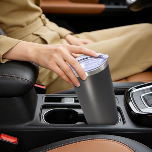 20oz Tumbler Insulated Tumblers Vacuum Coffee Mug with Lid Grey 6Pack - Image 7