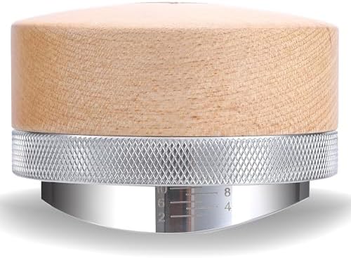 58mm Espresso Bar Accessories Kit – Maple Handle Calibrated Tamper, Espresso Leveler, Beech Wood Tamping Station, and Dosing Funnel with Puck Screen - Image 3