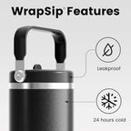 Fjbottle WrapSip 40 oz Insulated Tumbler with Flip Straw and Handle - Image 2