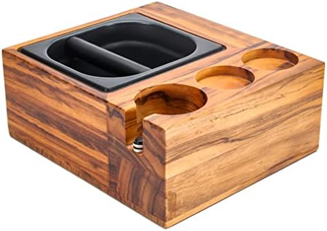 Espresso Tamping Station Coffee Filter Tamper Holder Espresso Knock Box Wooden Base Coffee Dump Bin Great Alternative for Barista Espresso Tamping Mat, for 58Mm Portafilters by Unknown