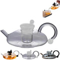 Sereno Filtration Teapot Set, Innovessa Tea Pot, 20oz Sereno Filtration Glass Teapot Set with Infusers for Loose Tea(White) by Unknown