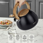 MARSKITOP Whistling Tea Kettle Stovetop 2.6 Quart Black - Image 7