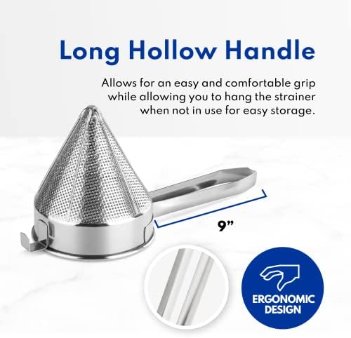New Star Foodservice 34127 18/8 Stainless Steel China Cap Strainer, 10-Inch, Fine Mesh - Image 5