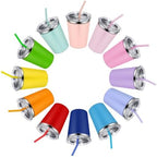 12 Pack Kids Cups Spill Proof, Metal Drinking Glasses for Home & Outdoor by Rommeka