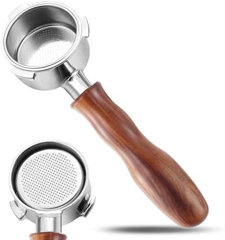 54mm Bottomless Portafilter with Puck Screen, Compatible with Breville BES870/880 & Solis etc., 3-Ear Stainless Head by Unknown