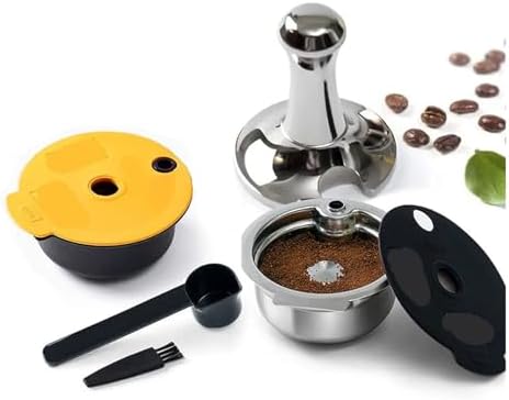 Reusable Pod,Silicone Cap Lid Stainless Steel Refill Coffee Capsule，Compatible With Bosch.,Compatible With Tassimo，with 60/180/ 200 /220ml(Steel 60 180 200 220,Without tamper) - Image 2