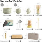 12 Pcs Matcha whisk Set,15 OZ,Japanese Matcha Set,With 2 Cups and 1 Leather Storage Bag,Complete Travel Matcha Kit Set,Perfect Matcha Kit for Matcha Tea Ceremony（Green） - Image 3
