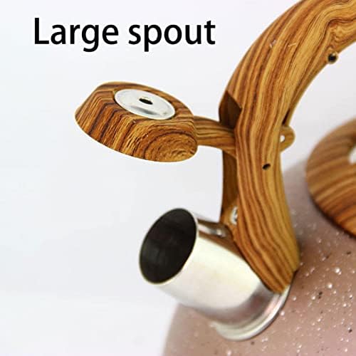Whistling Tea Kettle for Stove Top Stainless Steel Teakettle with Wooden Anti-Hot Handle Kitchen Kettle Stovetop for Hot Boiling Water Coffee Teapots, - Image 3