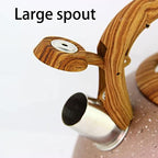 Whistling Tea Kettle for Stove Top Stainless Steel Teakettle with Wooden Anti-Hot Handle Kitchen Kettle Stovetop for Hot Boiling Water Coffee Teapots, - Image 3