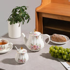 Sweejar 40FLOZ Royal Teapot with Infuser,Porcelain Tea Pot(Rose) - Image 4