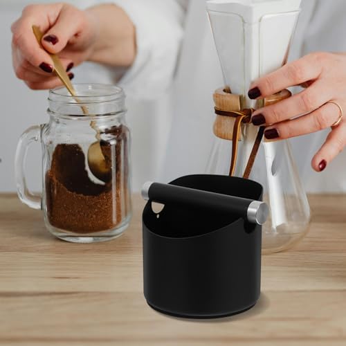 Black Stainless Steel Coffee Grounds Knock Box Large Capacity - Image 5