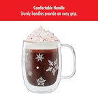 ZWILLING Sorrento Plus 4-pc Double-Wall Glass Snowflake Coffee Mugs, 12-oz, 355ml - Image 6