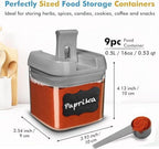 Shazo 9PC (0.5L, 2.1 Cup, 17oz) Airtight Food Storage Containers + 9 Spoons - Image 3